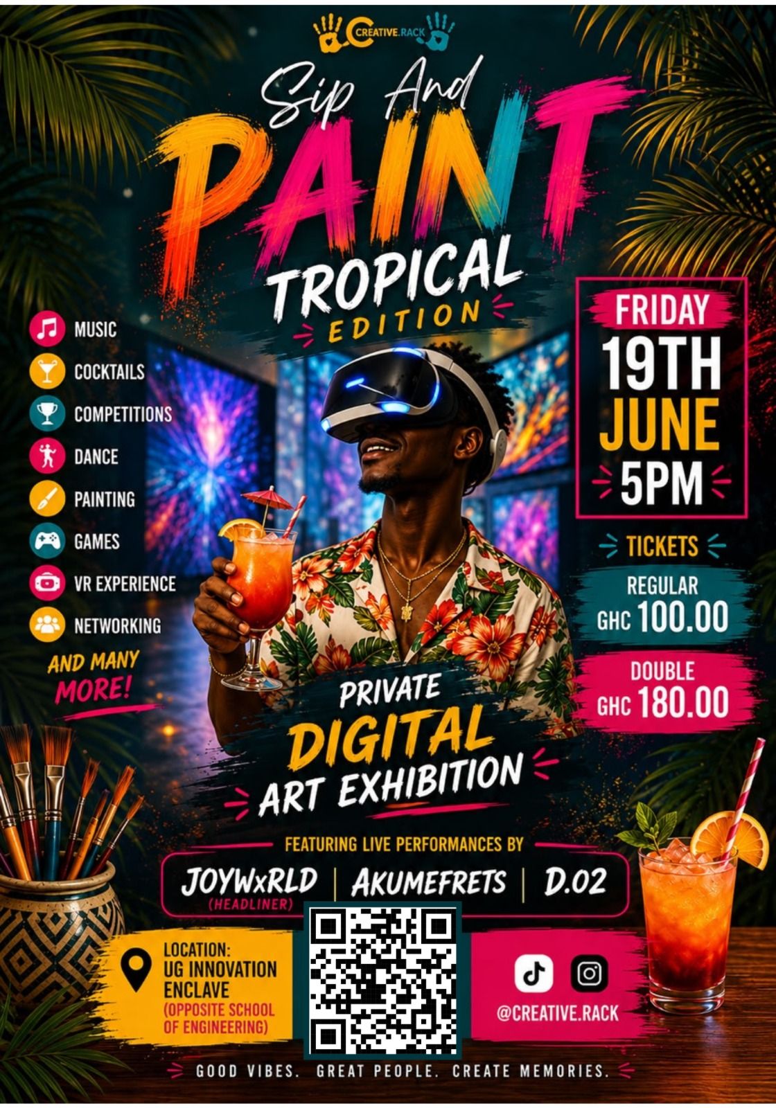 Creative Rack sip and paint tropical edition